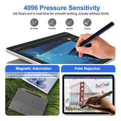 CALMORA Slim Pen 2 for Microsoft Surface with 4096 Pressure, Eraser & Right-Click, Palm Rejection,Graphite Nib,for Surface Pro 12/11/10/9/8/7/6/5/4/X,Surface Go 4/3/2,Book 3/2/1,Laptop1-6,Surface Studio 2+/2