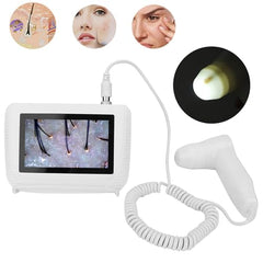 CALMORA Skin Hair Analyser,5 in 50X/200xLens LCD Digital Microscope Rechargeable Portable Scalp Detector Scanner Professional Scalp Hair Follicle Oil Magnifying Detector Skin Pigm