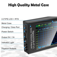 NanoVNA-F V3 Vector Network Analyzer 1MHz–6GHz Antenna Analyzer HF VHF UHF VNA Measuring S-Parameters Voltage Standing Wave Ratio Phase Delay Smith Chart 4.3 inch Screen & 4500mAh