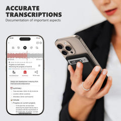 Calmora AI Voice Recorder – 64GB, 112 Languages, Auto Transcribe (Black)