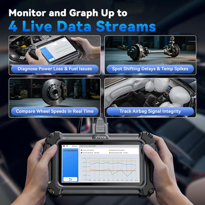 CALMORA XTOOL D5S OBD2 Scanner Code Reader 2024 for Cars and Trucks with 15 Reset Functions, Crank Sensor Relearn, FCA AutoAuth, CAN FD for GM, ABS Engine SRS Transmission Tool