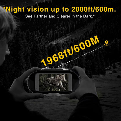 4K Night Vision Binoculars, Night Vision Goggles for Adults - 5000mAh Battery, 8X Digital Zoom, 1968FT Infrared Nightvision | 3" HD Display & 32GB Card for Hunting, Camping, Travel