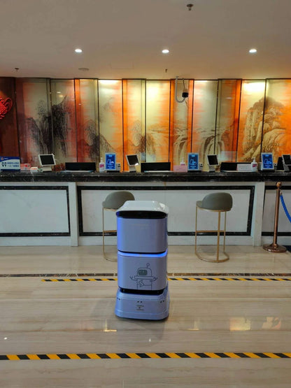 Smart Hotel Delivery Robot High Precision Navigation System Elevator Access App-Controlled Auto Charge 40kg Payload (Delivery in 45 Days)