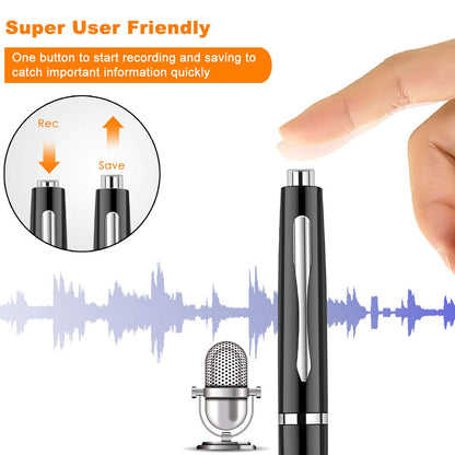Calmora Digital Voice Recorder 16GB Voice Activated Recorder for Lectures Interviews Meeting Students Classes, Mini Audio Recording Device Portable USB MP3 Playback