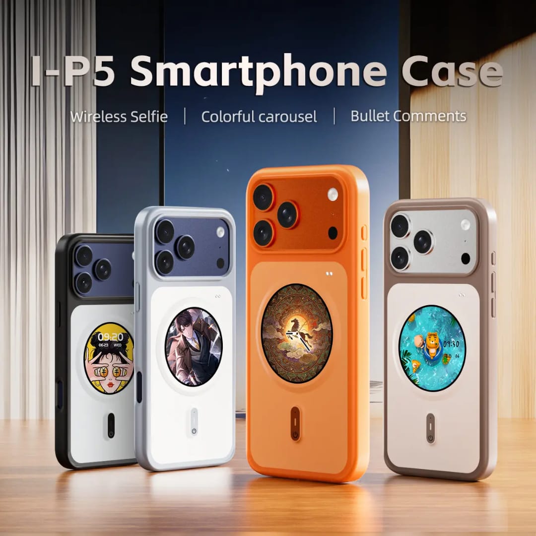 Smart Case with HD Screen Display compatible for iPhn 17 Pro Max | Voice Recording Compatible Case | Calls, Messages Alerts on Case Screen
