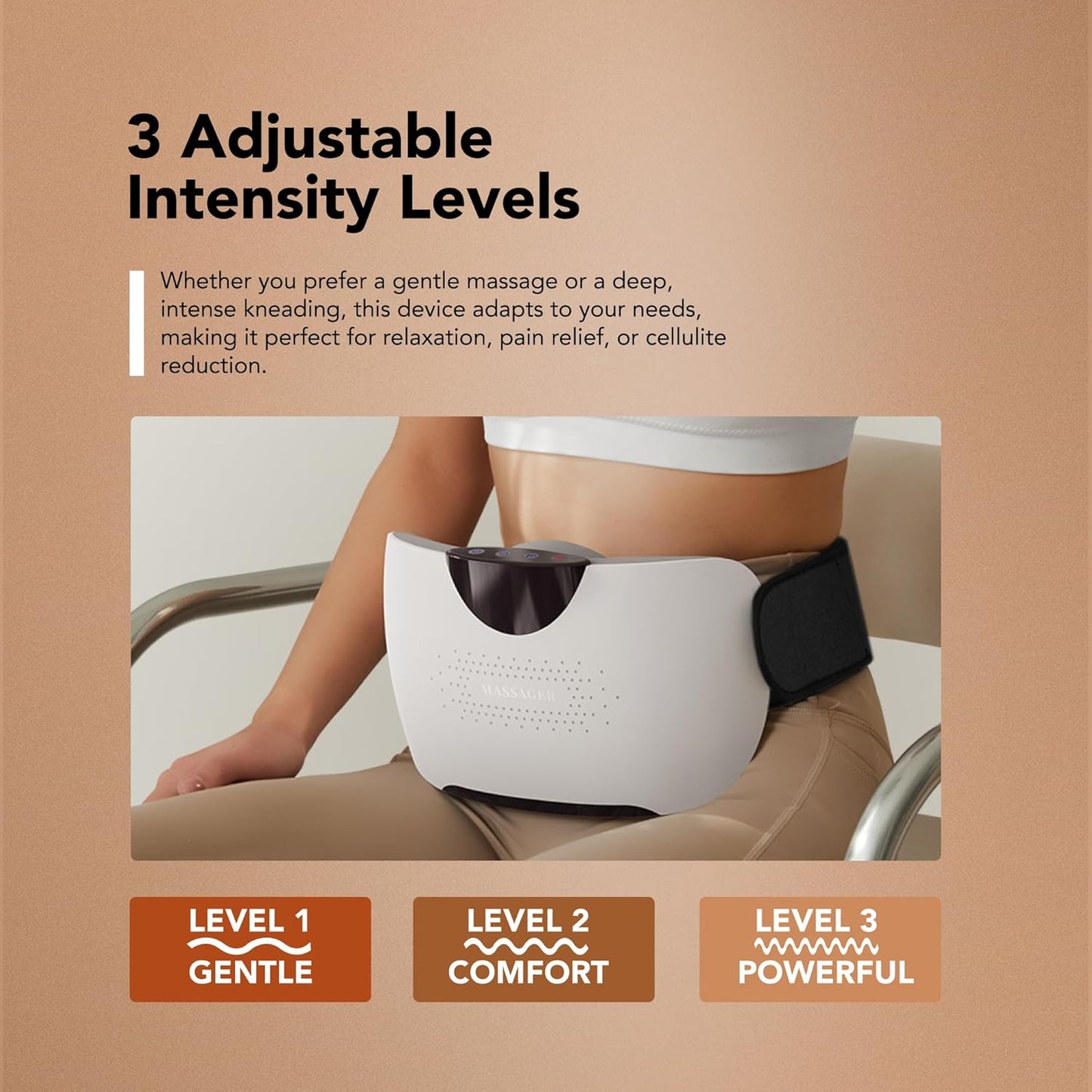 CALMORA Electric Abdominal Massager, Stomach Massager for Digestion, Belly Cellulite Massage for Flattening Belly, Relieves Discomfort Caused by Bloating, Constipation, Stomach Pain