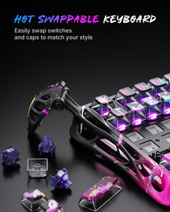 GravaStar Mercury V75 PRO Hall Effect Gaming Keyboard, 75% Wired Magnetic Keyboard, 8000Hz Polling Rate, UFO Magnetic Switches, 0.005mm Rapid Trigger, Adjustable Actuation, CNC Aluminum