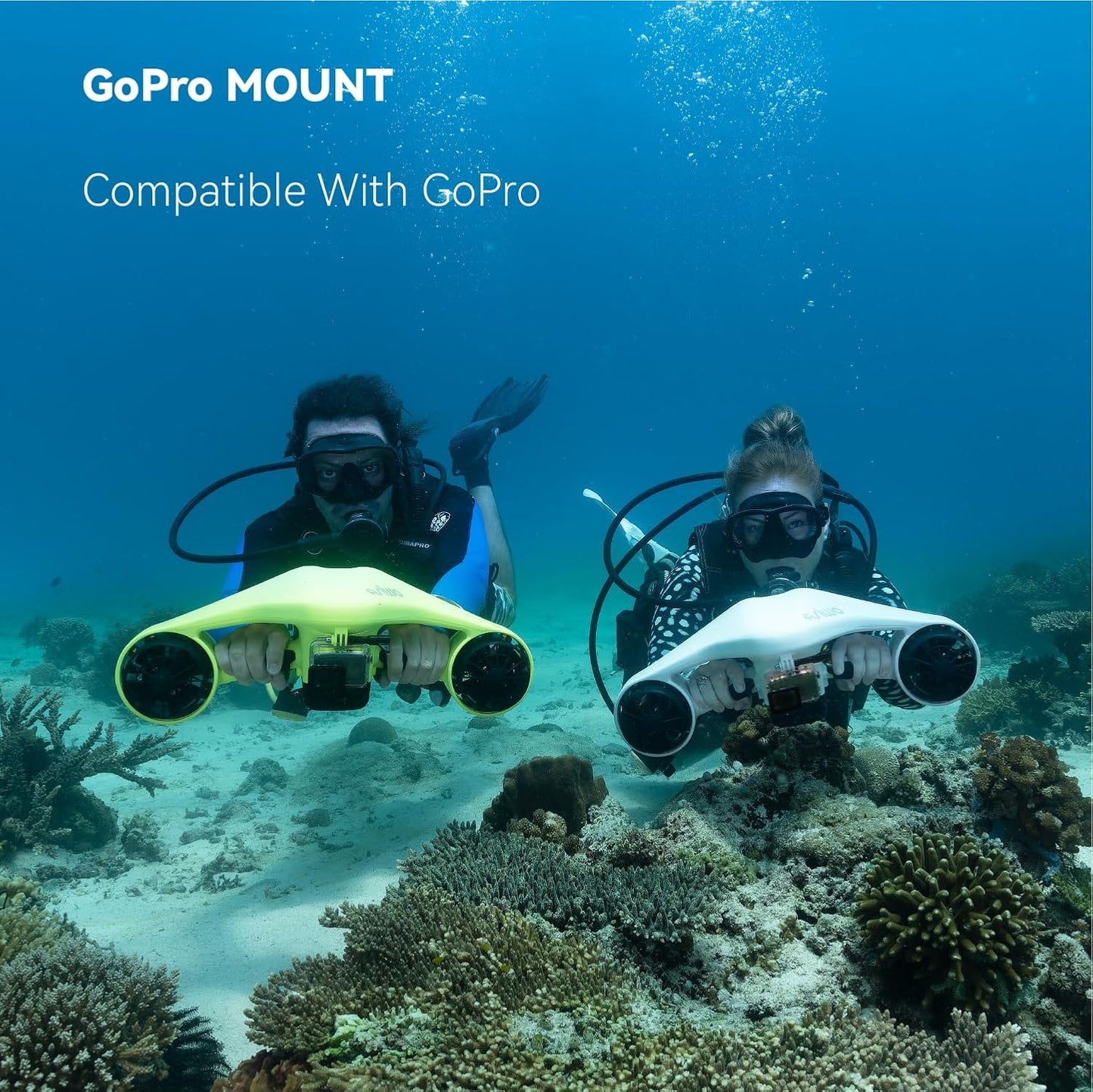 CALMORA Underwater Scooter, Sea Scooter Dual Motors with Action Camera Mount for Kids/Adults, Water Scooter 40M Waterproof for Scuba Diving Snorkeling Pool Sea Adventures