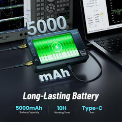 Calmora HW V0.5.4 TinySA Ultra+ZS407 Spectrum Analyzer, 4-inch 100kHz-7.3GHz Frequency Analyzer 2-in-1 Signal Generator 100kHz to 900MHz MF/HF/VHF UHF Input 5000mAh Battery 32GB SD Card