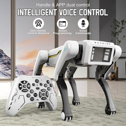 CALMORA Robot Dog, AI Smart Pet, Will Dance and Kungfu, with APP/Remote Control, Support Action Programming, Ideal Gift for 4-8 Kids