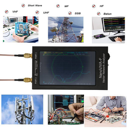NanoVNA-F Vector Network Analyzer 10KHz -1.5GHz HF VHF UHF Antenna Analyzer 4.3in Touch LCD Measuring S Parameters, Voltage Standing Wave Ratio, Phase, Delay, Smith Chart with 5000mAh