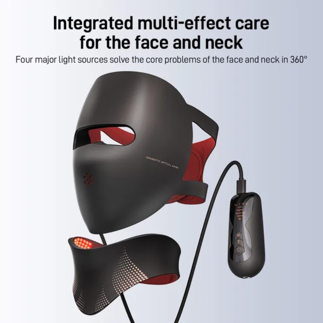 CALMORA Laser Therapy Face Mask, Red Light LED Facial Mask with 4 Wavelengths, Anti-Aging Skin Tightening, Wrinkle Reduction, Collagen Boost