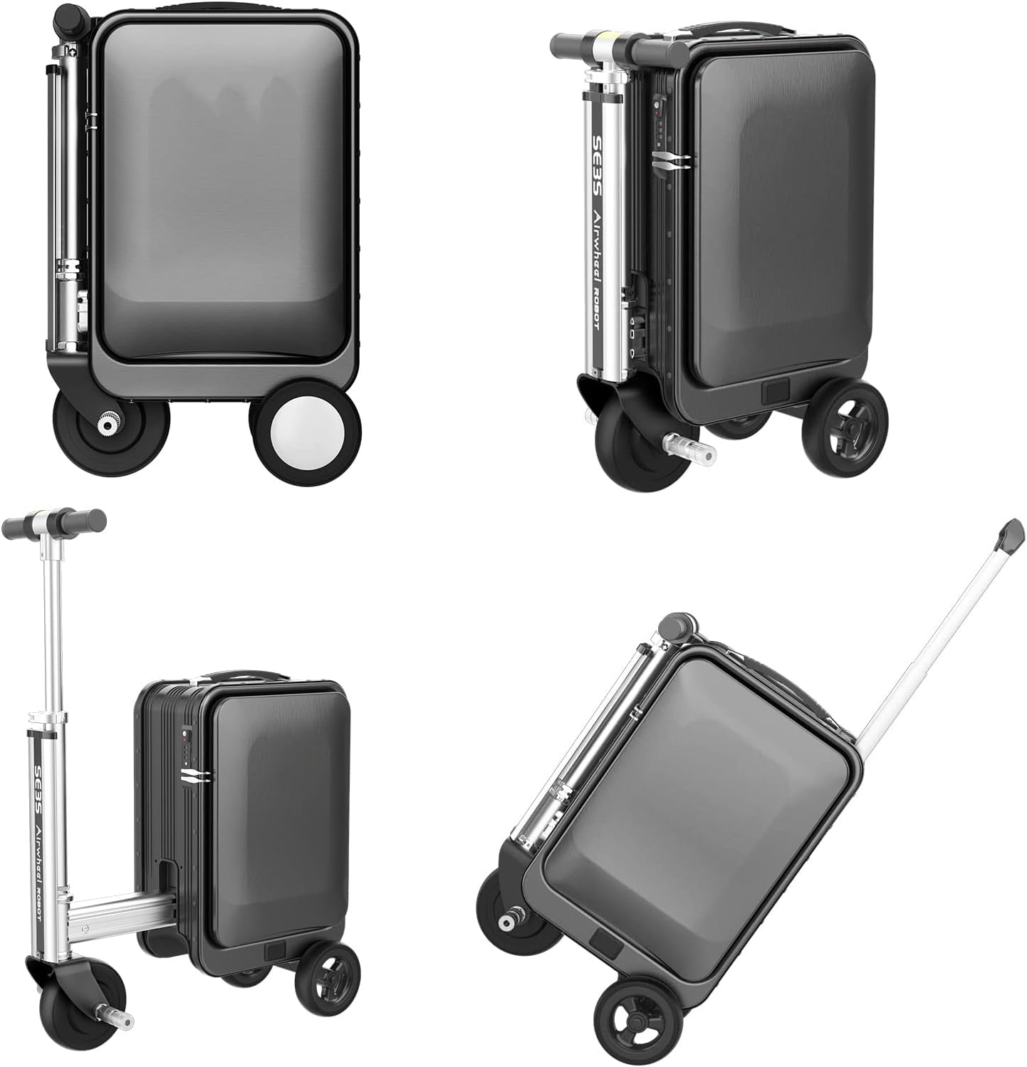 Rideable Electric Trolley Case, 20 Inch Smart Rideable Electric Trolley Case, Travel Suitcase Built-In TSA Lock, USB Charging Port, Suitable For Business Trip,Commute,Campus Activity black
