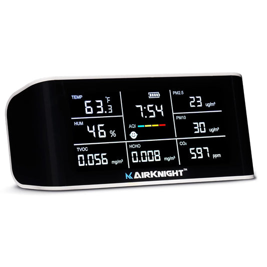 AirKnight 9-in-1 Indoor Air Quality Monitor, Portable CO2 Monitor | VOC Sensor | Formaldehyde Detector