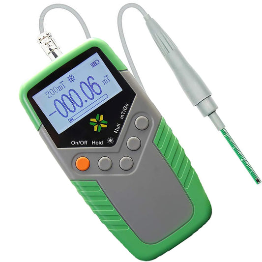 Handheld Digital Tesla Tester Digital, High Precision Gaussmeter with Probe 0-2400mT, Surface Magnetic Field Meters Metal Probe Tool Kit 5% Accuracy