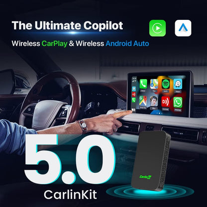 CARLINKIT 5.0 Wireless Adapter for CarPlay/Android Auto - Ultimate Performance: Unbeatable Stability, Low Latency, Siri/Google Assistant, Compatible with Wired CarPlay/Android Auto Vehicles