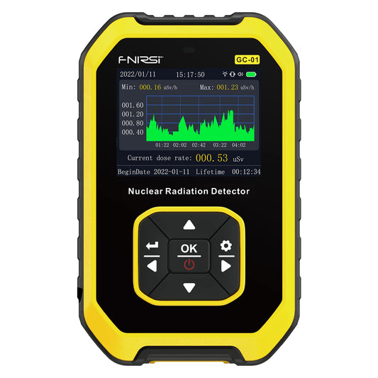 Geiger Counter Nuclear Radiation Detector - Radiation Dosimeter with LCD Display, Portable Handheld Beta Gamma X-ray Rechargeable Radiation Monitor Meter, 5 Dosage Units Switched,0.0μSv-500mSv