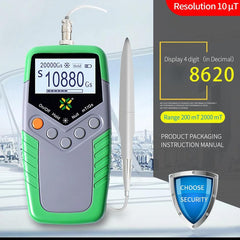 Handheld Digital Tesla Tester Digital, High Precision Gaussmeter with Probe 0-2400mT, Surface Magnetic Field Meters Metal Probe Tool Kit 5% Accuracy