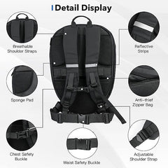 Calmora LED Backpack HELMET Bag Motorcycle Riding Backpack, Hard Shell Travel Bag LED Motorbike Luggage Bags High-Capacity Helmet