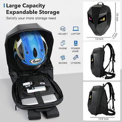 Calmora LED Backpack HELMET Bag Motorcycle Riding Backpack, Hard Shell Travel Bag LED Motorbike Luggage Bags High-Capacity Helmet