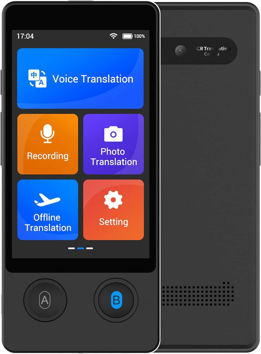 Offline Language Translator Device, No WiFi or SIM Card Needed Latest AI Voice Translator, 144 Languages and Accents 97% Accuracy with 3.7 inch Touchscreen Instant Two Way Translation