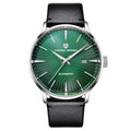 Fashion Men's Waterproof Stainless Steel Automatic Mechanical Watch, Date Display and Brown Leather Strap