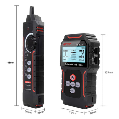 NOYAFA NF-8209S Upgrade Advanced Network Cable Tester with PoE& NCV，Cable Length Test，Port Flashing，Multifunction Anti Interference Scanning Modes Wire Tracker