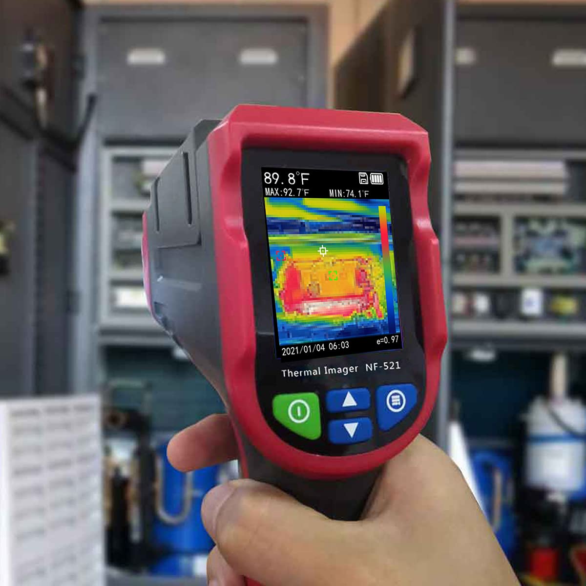 CALMORA Industrial Thermal Imaging Device NF-521, Thermal Imaging Camera with 2.4 Inch LCD Display, 24 * 24 Pixels Resolution with Memory Storage
