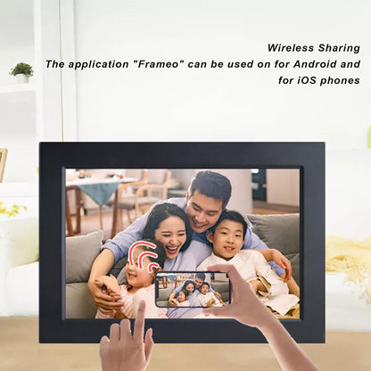 WiFi Digital Picture Frame, 10.1 Inch Digital Photo Frame with IPS HD Touch Screen, Share Photos and Videos Via Frameo App, Auto Rotate, Smart Cloud Photo Frame, 16GB