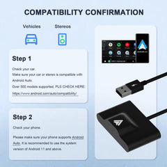 Calmora Android Auto Wireless Adapter for OEM Factory Wired Android Auto Cars Plug & Play Easy Setup AA Wireless Android Auto Dongle for Android Phones Converts Wired Android Auto to Wireless