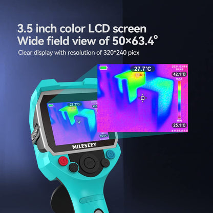 Thermal Imaging Camera, MILESEEY Handheld Dual Camera Infrared Thermal Imager, 3.5 Inch LCD Display IP65 Waterproof Rechargeable 6 Palettes Thermal Camera with Auto Track Cold and Hot Spots Function
