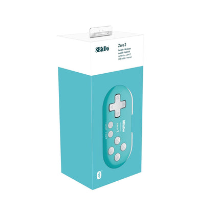 8Bitdo Zero 2 Bluetooth Key Chain Sized Mini Controller for Nintendo Switch, Windows, Android and macOS (Turquoise Edition)