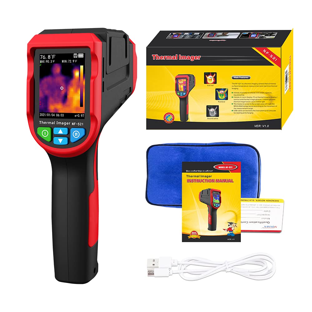 CALMORA Industrial Thermal Imaging Device NF-521, Thermal Imaging Camera with 2.4 Inch LCD Display, 24 * 24 Pixels Resolution with Memory Storage