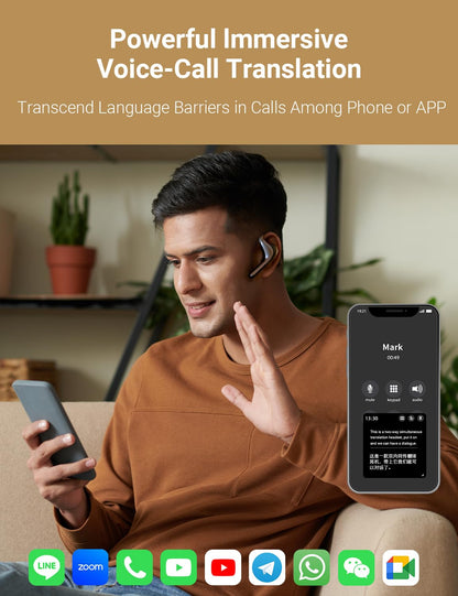 CALMORA Timekettle W4 Pro AI Interpreter Earbuds,Bidirection Simultaneous Translation, Translator Device Supporting 40 Languages,Tanslator Earbuds for Video and Phone Calls, Compatible with iOS and Android