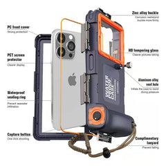 Calmora Professional Waterproof Diving Case for Snorkeling, 15M/50FT Underwater Photo & Video Protective Housings Lanyard for iPhone 17/16/15/14/13/12Pro Max/XR/XS/X Samsung Galaxy S25/24/23/22 Ultra/Plus