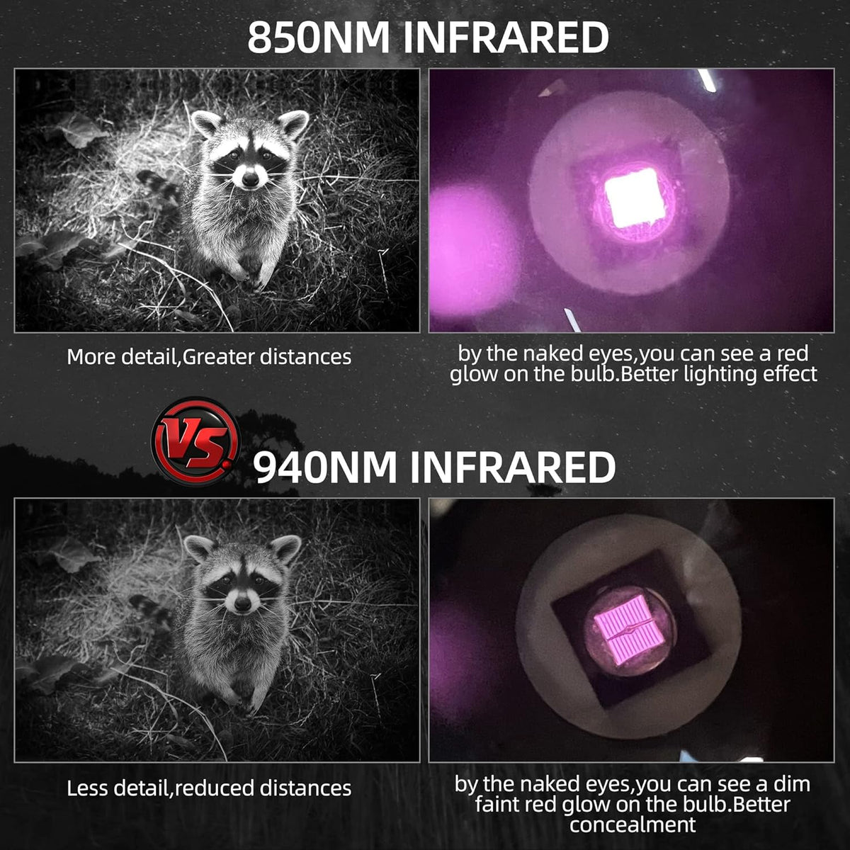 CALMORA IR Flashlight Infrared 850nm Light LED Rechargeable Mini for Night Vision, Handheld Tactical ir Illuminator, Focus Adjustable, Portable for Hunting, Observation, Search, with Clip