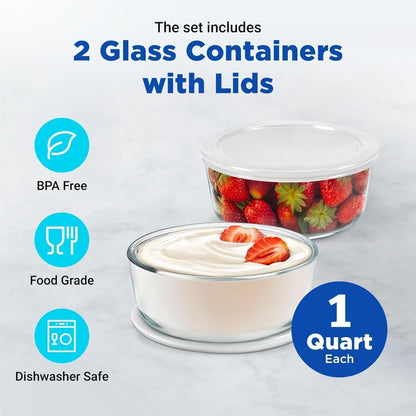 CALMORA Ultimate Probiotic Yogurt Maker w/Adjustable Time & Temp Control - Make Trillions of Live Probiotics (Two 1-Quart Containers) - Best Xmas Gifts & Presents for Men & Women