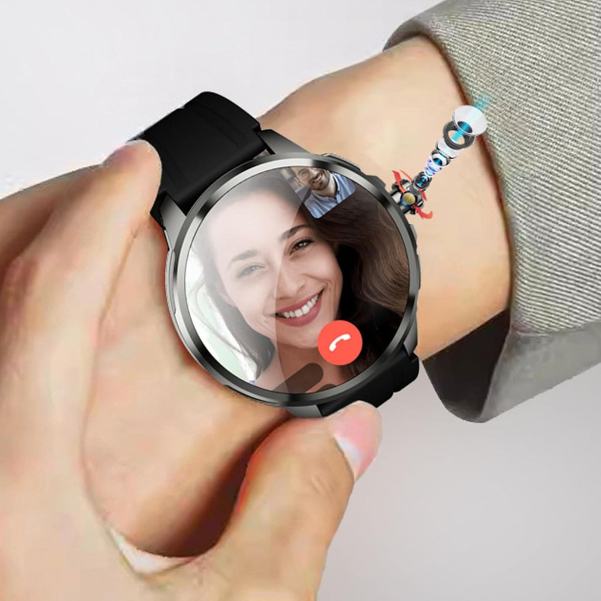 CALMORA H99 4G LTE Android Smartwatch, GPS WiFi Smart Watch with SIM Card Slot, HD Camera, Heart Rate Monitor, Fitness Tracker, Social Media Apps Support, Black