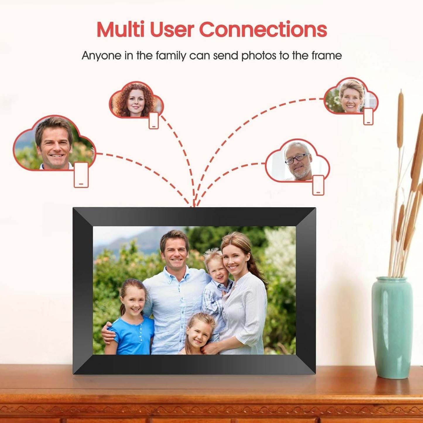 Calmora 10.1 Inch 32GB WiFi Digital Picture Frame 1280x800 IPS LCD Touch Screen, Auto-Rotate, Wall Mountable, 32GB Memory, Share Photos/Videos Instantly via Frameo App from Anywhere