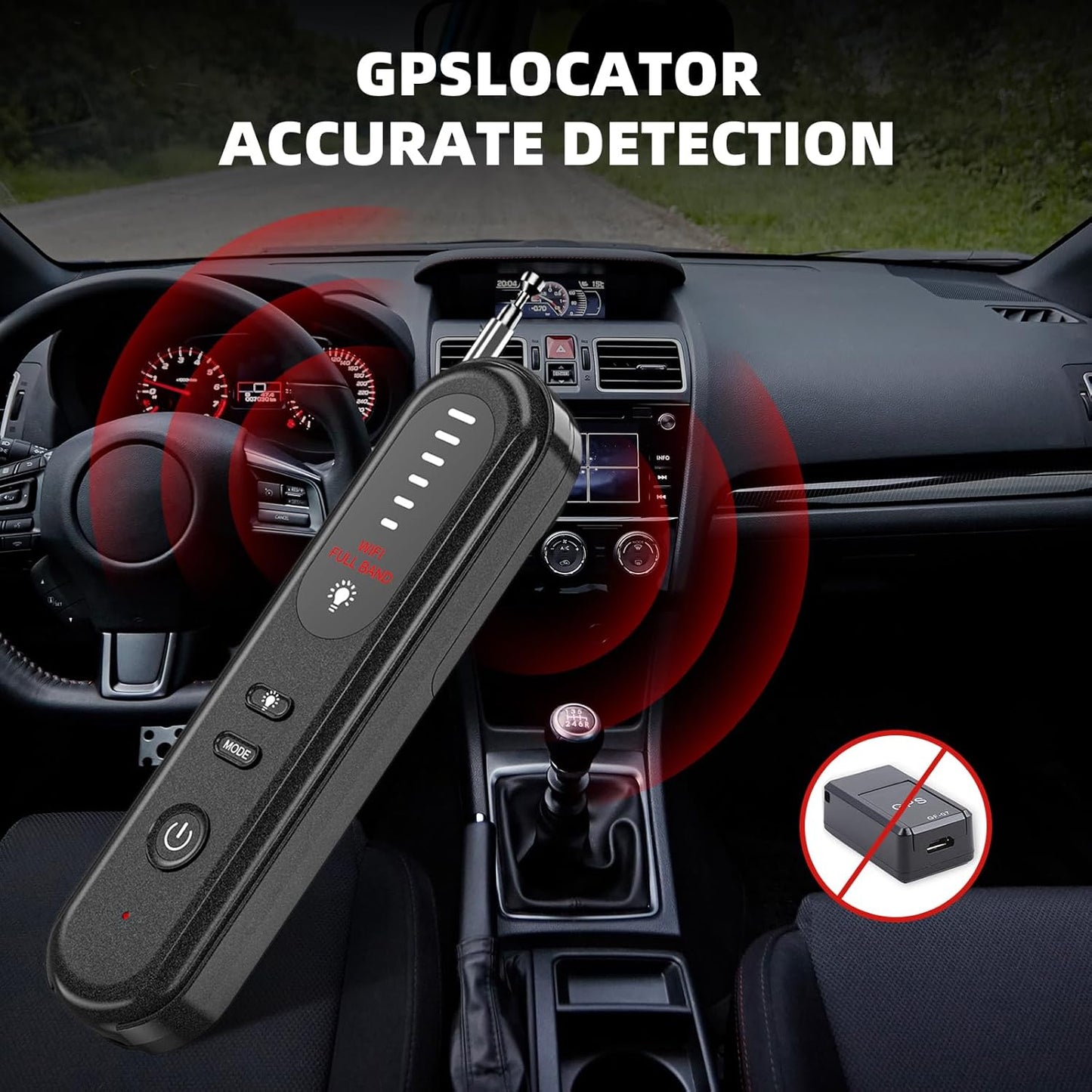 Calmora Hidden Camera Detector, Anti Spy Camera Detector Wireless Rechargeable for Home, Office, Travel, Hotels