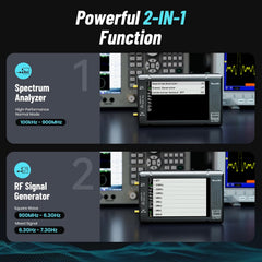 Calmora HW V0.5.4 TinySA Ultra+ZS407 Spectrum Analyzer, 4-inch 100kHz-7.3GHz Frequency Analyzer 2-in-1 Signal Generator 100kHz to 900MHz MF/HF/VHF UHF Input 5000mAh Battery 32GB SD Card