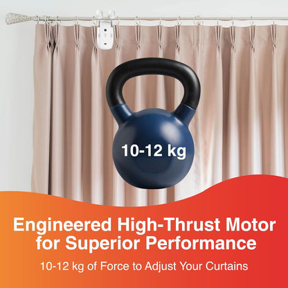 Calmora Automatic Smart Curtain Opener Closer- Bluetooth Remote Control Electronic Auto Curtain Mover Gadget With App Timer- High Performance Electric Curtain Robot Motor Work With Alexa Google