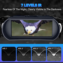 CALMORA Night Vision Goggles Night Vision Binoculars with 5000mAh Rechargeable Battery, 32GB Card, 3" Screen for Camping Hunting & Security