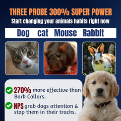 Ultrasonic Dog Repellent Device - 50ft Range, Rechargeable