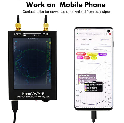 NanoVNA-F Vector Network Analyzer 10KHz -1.5GHz HF VHF UHF Antenna Analyzer 4.3in Touch LCD Measuring S Parameters, Voltage Standing Wave Ratio, Phase, Delay, Smith Chart with 5000mAh