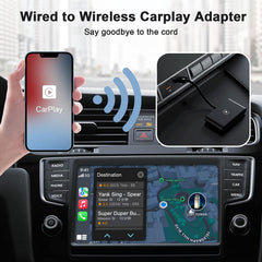 Apple Carplay Wireless Adapter, CarPlay Dongle for Factory Wired CarPlay Cars, 2023 Upgrade Plug & Play Wired Convert Wireless CarPlay, Fast and Easy Use Fit for Cars from 2015 & iPhone iOS 10+