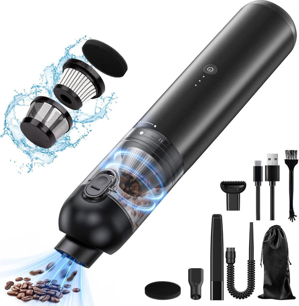 CALMORA Handheld Vacuum Cordless Car Vacuum Cleaner 16,000 Pa Strong Powerful Suction Vacuum Cleaners Car Mini Vacuum, Portable Vacuum Cleaner for Car Home Office, Ultra Light Dust Busters for Pet Hair