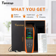 Temtop Air Quality Monitor Professional PM2.5 PM10 Meter Temperature and Humidity Formaldehyde Tester Indoor Outdoor TVOC AQI Air Pollution Detector (LKC1000S+)