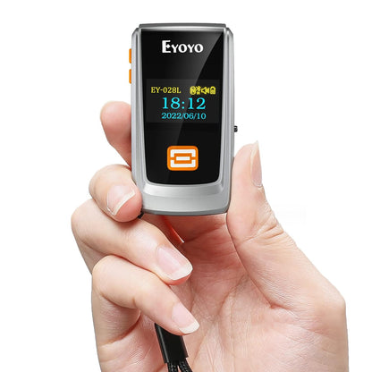 Mini Bluetooth Barcode Scanner with LCD Display,1D Laser Portable USB Wireless Book Bar Code Scanner Reader for Library Classroom Inventory, Compatible with iPhone iPad Android iOS POS Laptop