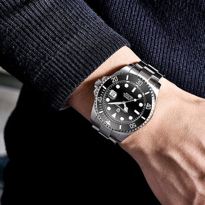 Men’s Watches Full Automatic Mechanical Wrist Watch for Men Stainless Steel Fashion Casual Business Dress Analogue Watch Man